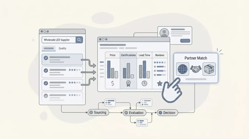 2026 Wholesale LED Supplier Selection Flowchart: Quality, Price Certification, Delivery Time Comparison to Matching the Best Partner