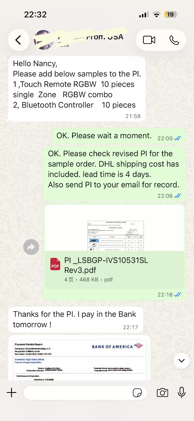 led-strip-light-customer whatsapp conversation rgb sample